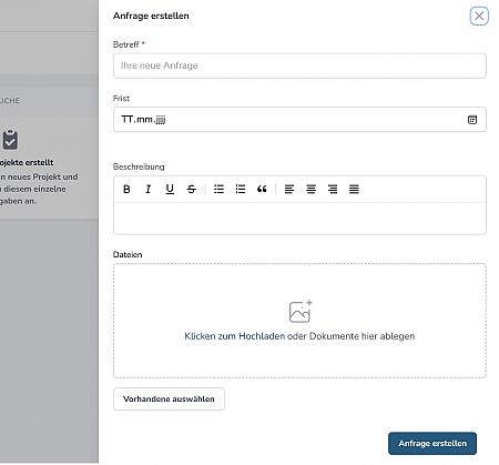 KanzleiDrive Feature: Anfragen stellen